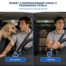 Bariera samochodowa dla psa z zapięciem na rzep i podwójnym zamkiem błyskawicznym do samochodu/SUV-a
