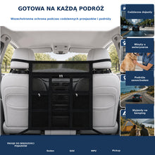 Bariera samochodowa dla psa z zapięciem na rzep i podwójnym zamkiem błyskawicznym do samochodu/SUV-a