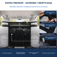 Bariera samochodowa dla psa z zapięciem na rzep i podwójnym zamkiem błyskawicznym do samochodu/SUV-a